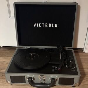 Victrola Journey Suitcase Record Player in Grey - Bluetooth, portable